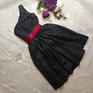 David's Bridal Black Bridesmaid Dress with Beading